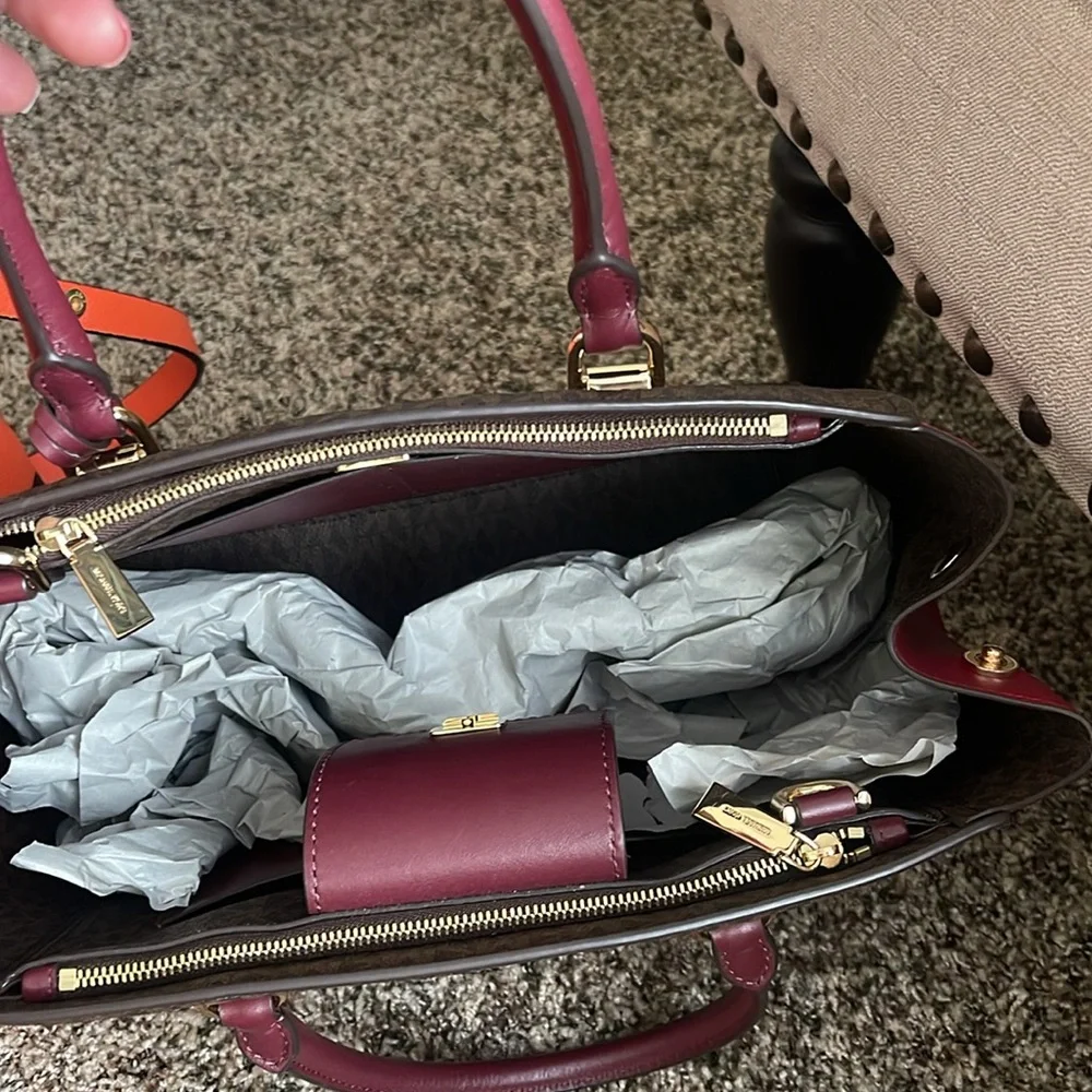 Michael Kors monogram satchel bag